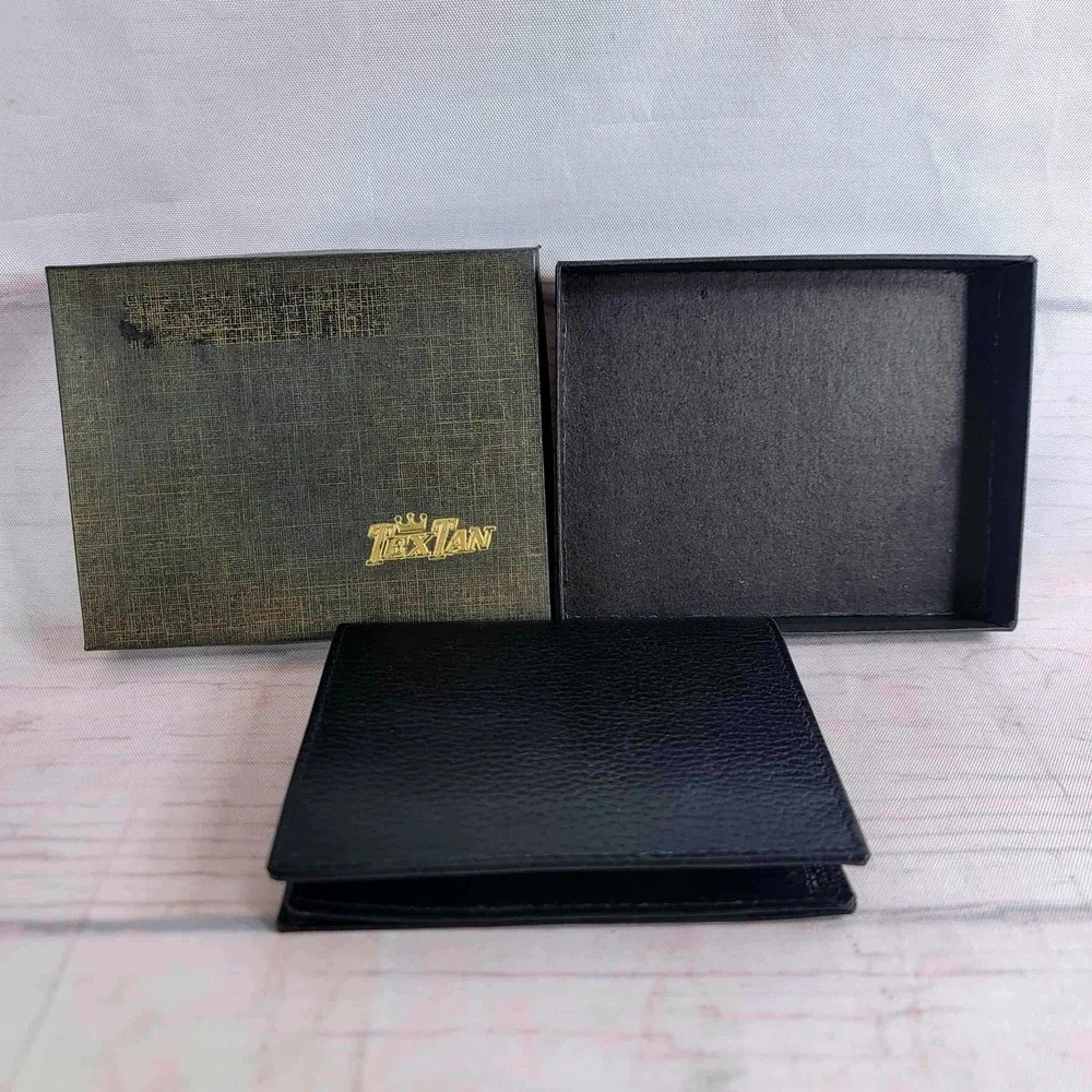 TexTan Men's‎ Bifold Wallet Black Leather Card Holder Organizer